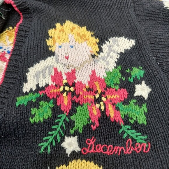 Design Options Christmas Cardigan Size Large Cherub Months Angel Sweater READ - Picture 14 of 15